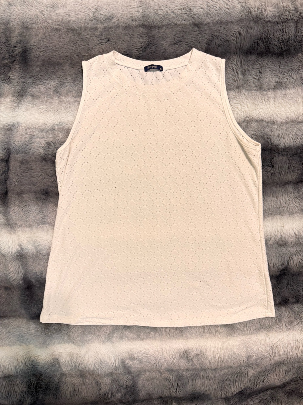 Sleeveless Eyelet Chemise Top in Cream - Brand Unspecified